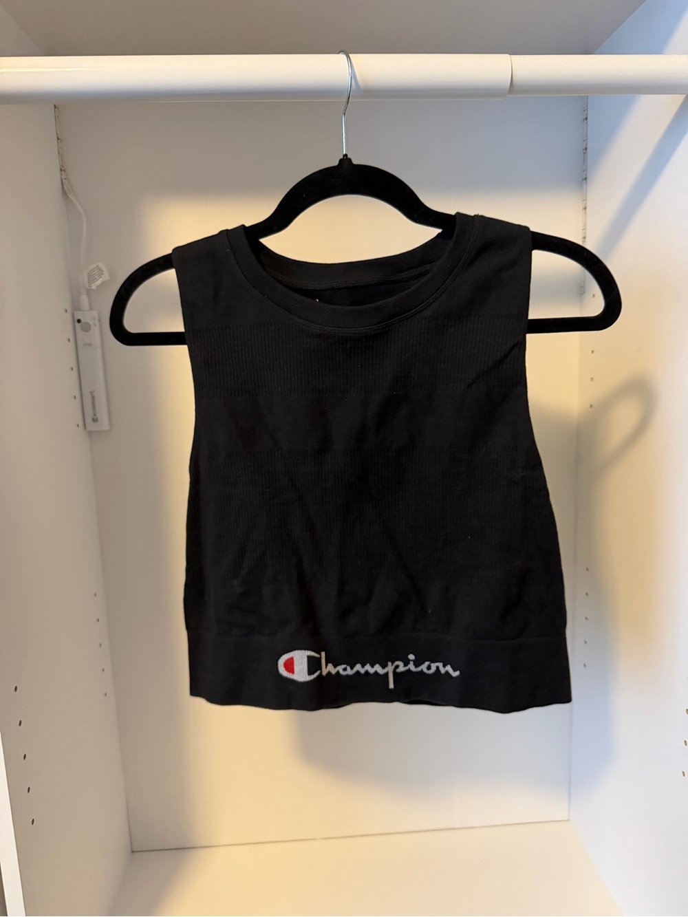 Champion Black Crop Tank Top Size L
